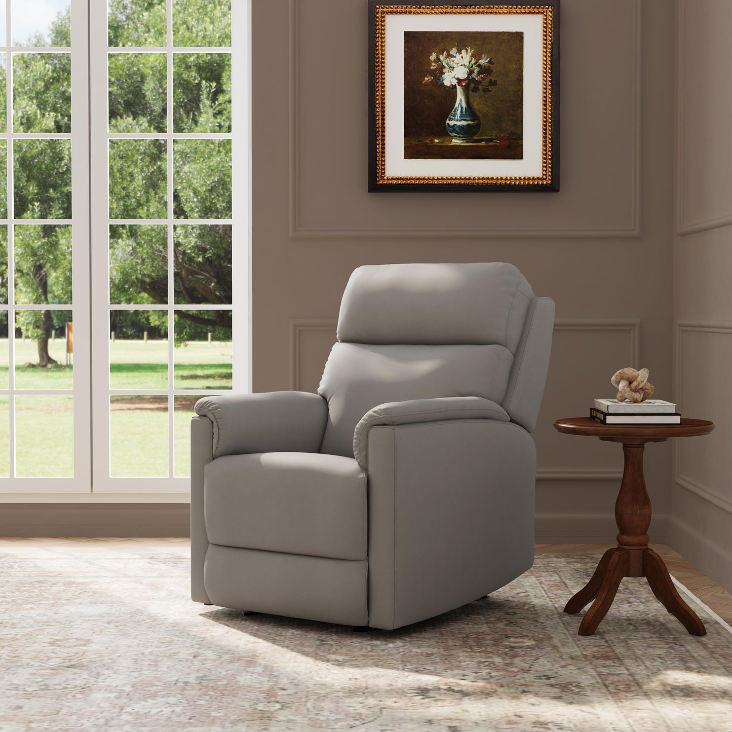 Flexsteel Compact Leather Gliding Recliner