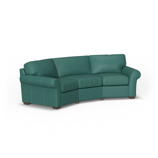Vail Leather Conversation Sofa - Lagoon
