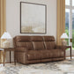 Flexsteel Alexander Leather Power Reclining Sofa with Console, Power Headrest & Lumbar