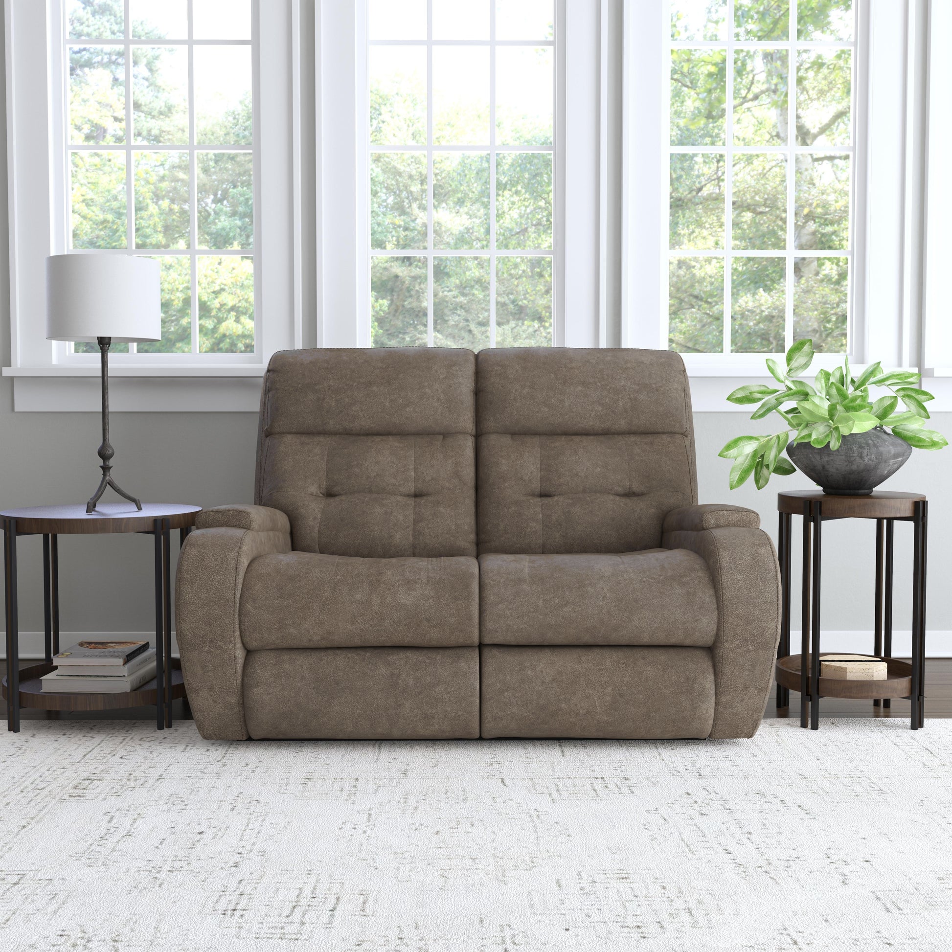 Flexsteel Strait Power Reclining Loveseat with Power Headrests