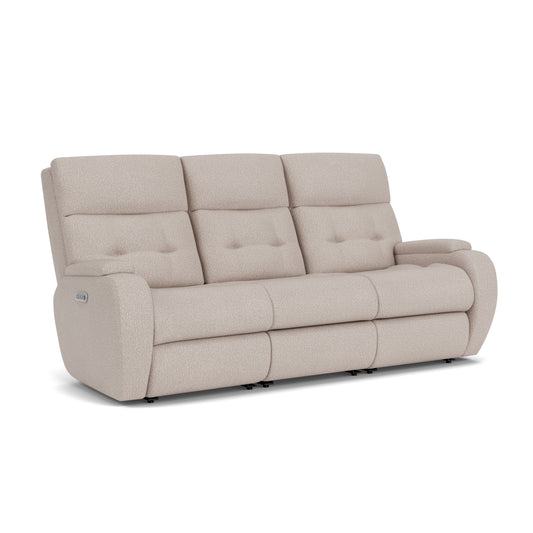 Strait Power Reclining Sofa with Power Headrests - Linen