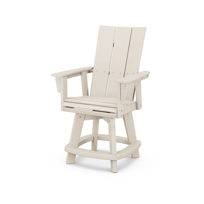 A sand Adirondack-style counter and swivel chair with curved back and arms, designed for outdoor use.