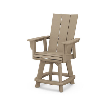 A vintage sahara Adirondack-style counter and swivel chair with curved back and arms, designed for outdoor use.