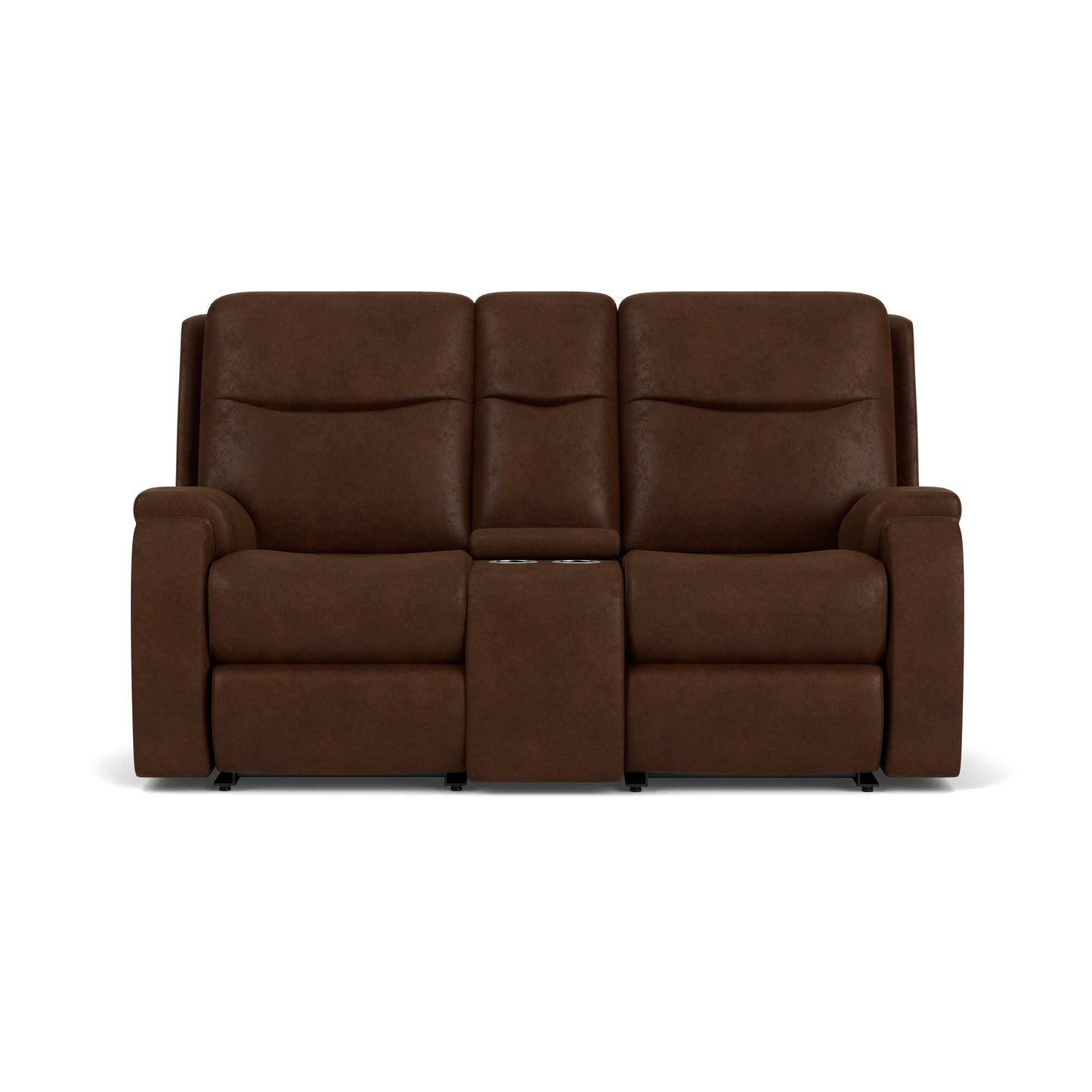 Flexsteel Penn Power Reclining Loveseat with Console & Power Headrests & Lumbar
