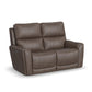 Flexsteel Carter Power Reclining Loveseat with Power Headrests & Lumbar