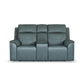 Flexsteel Vernon Power Reclining Loveseat with Console, Power Headrests, Lumbar, Heat & Massage
