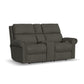 Flexsteel Bernard Power Reclining Loveseat with Console, Power Headrests & Lumbar