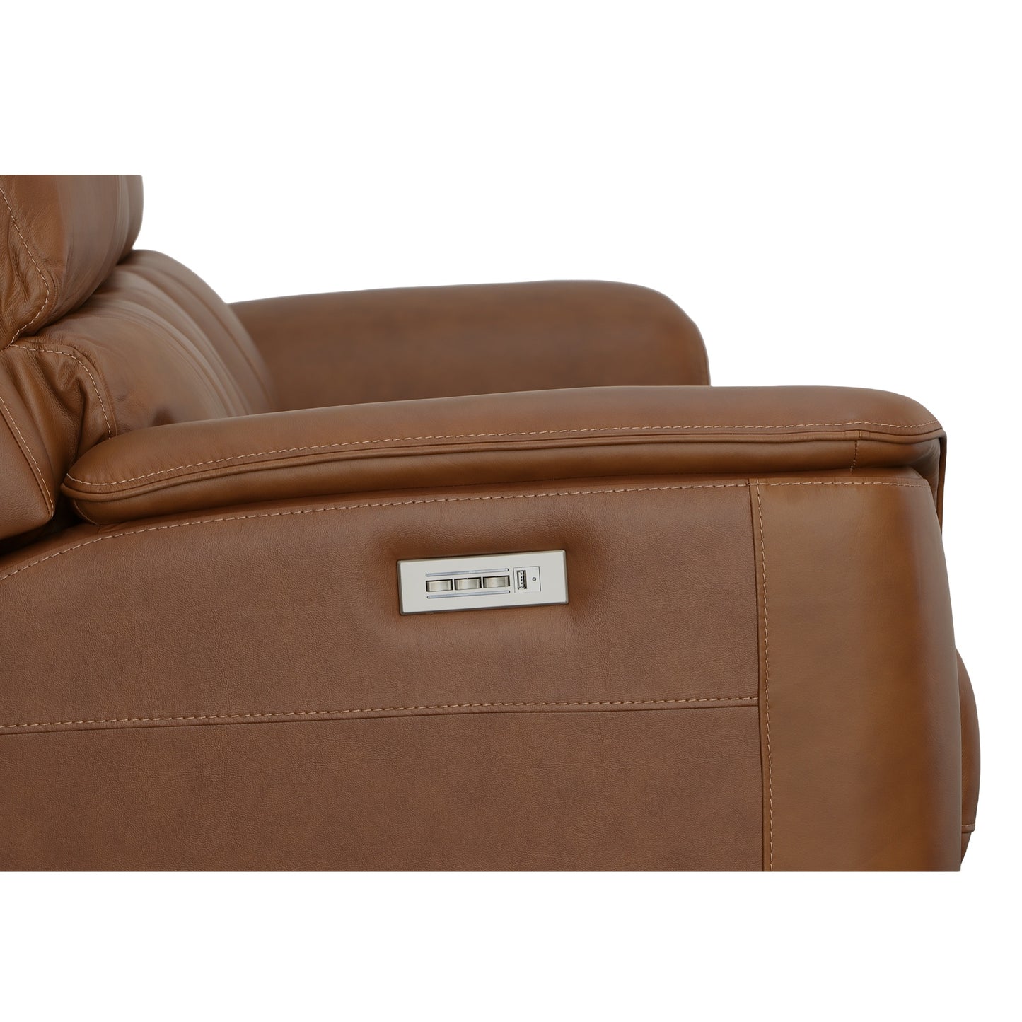 Flexsteel Henry Leather Power Reclining Sofa with Power Headrests & Lumbar