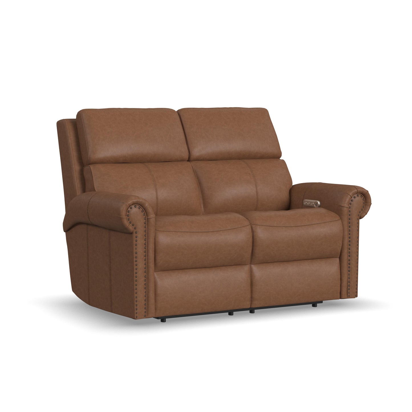 Flexsteel Bernard Power Reclining Loveseat with Power Headrests & Lumbar