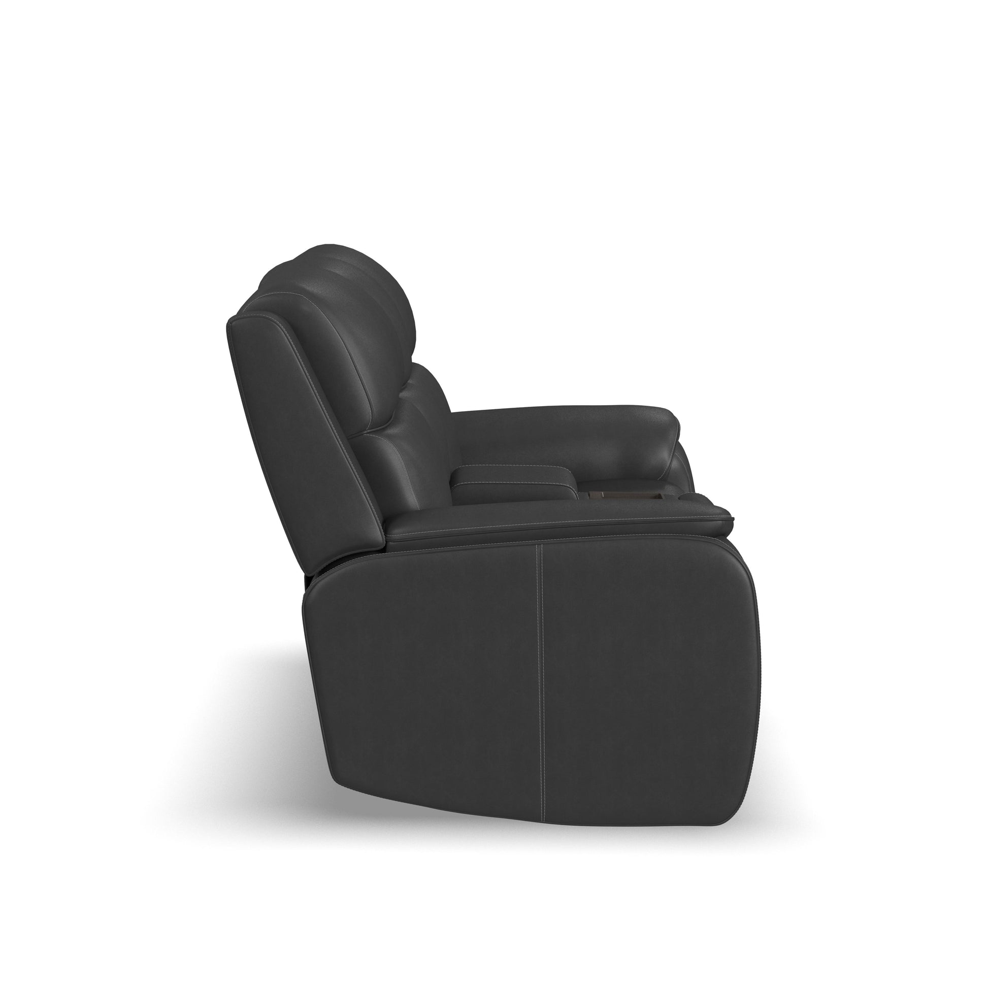 Flexsteel Ziggy Power Reclining Loveseat with Console, Power Headrest, Lumbar, Heat & Massage