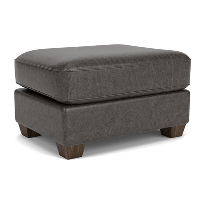 Thornton Leather Ottoman - Smoke