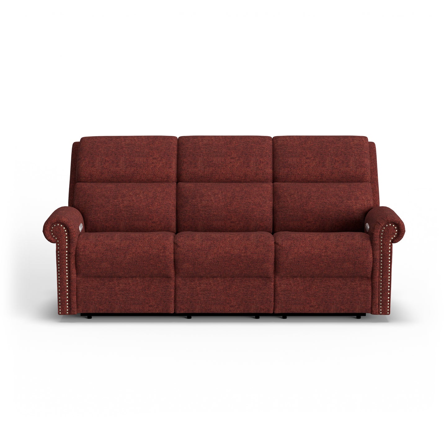 Flexsteel Bernard Power Reclining Sofa with Console, Power Headrest, & Lumbar