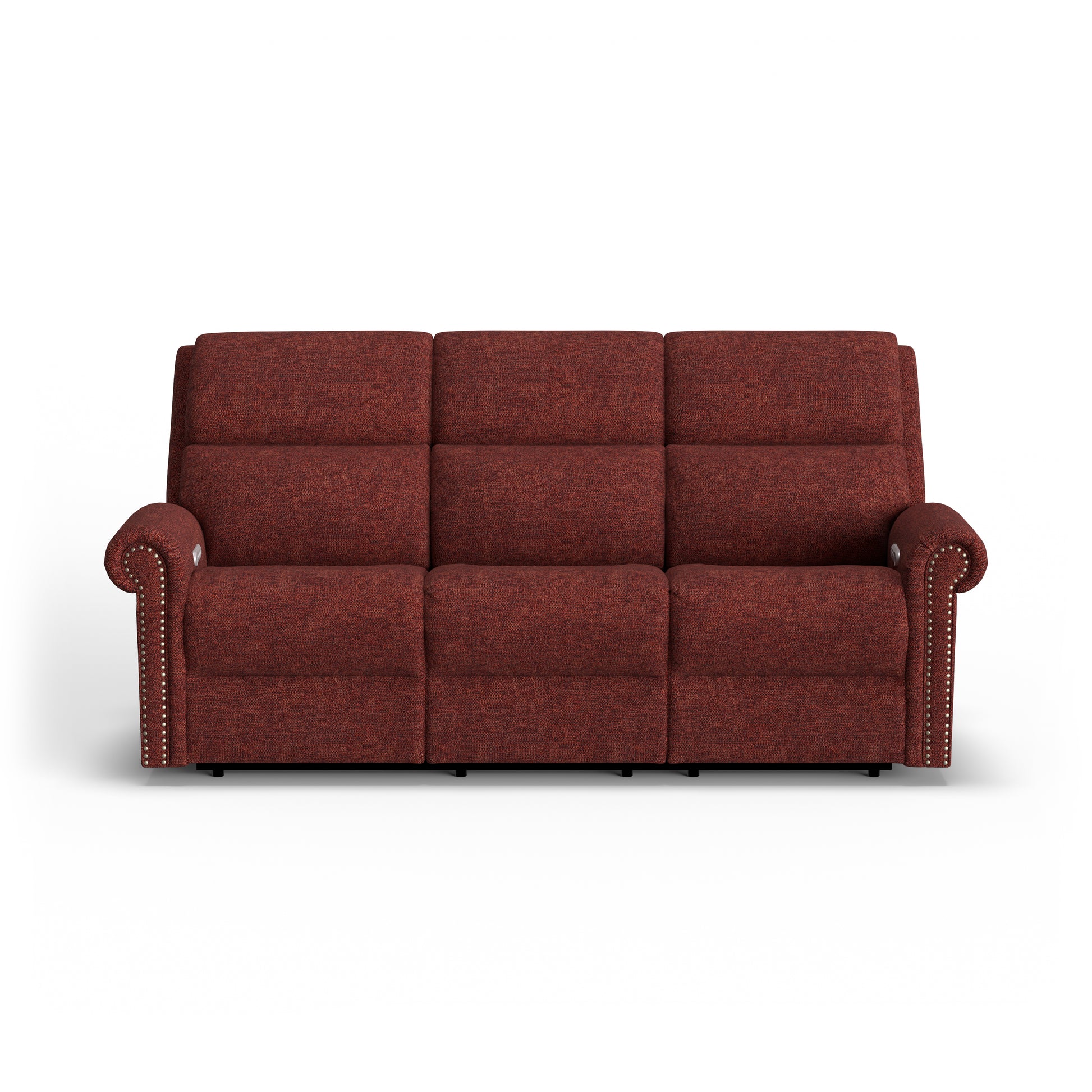 Flexsteel Bernard Power Reclining Sofa with Console, Power Headrest, & Lumbar