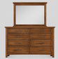 Jamestown Oak Triple Dresser 8 Drawer and Mirror
