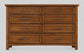 Jamestown Oak Triple Dresser 8 Drawer and Mirror