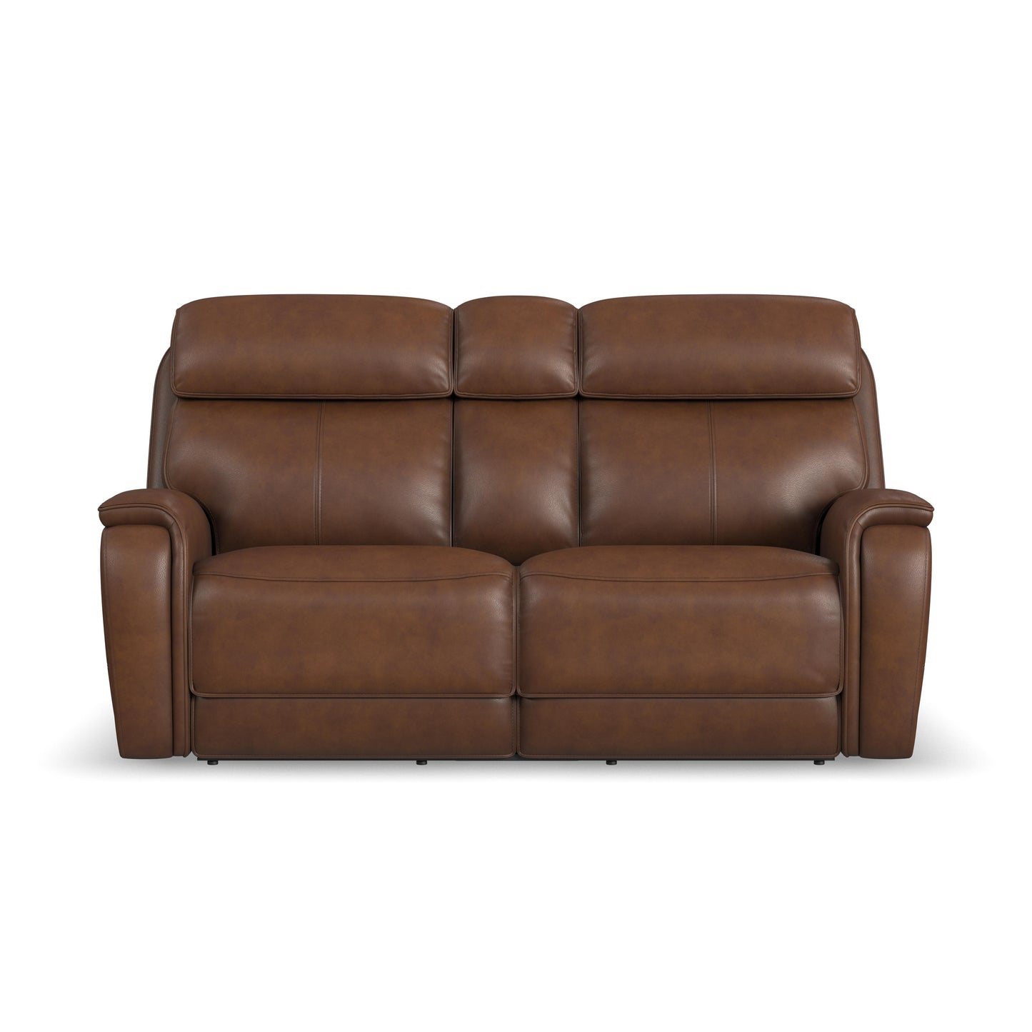 Flexsteel Walker Power Reclining Loveseat w/ Console, Power Headrest & Lumbar