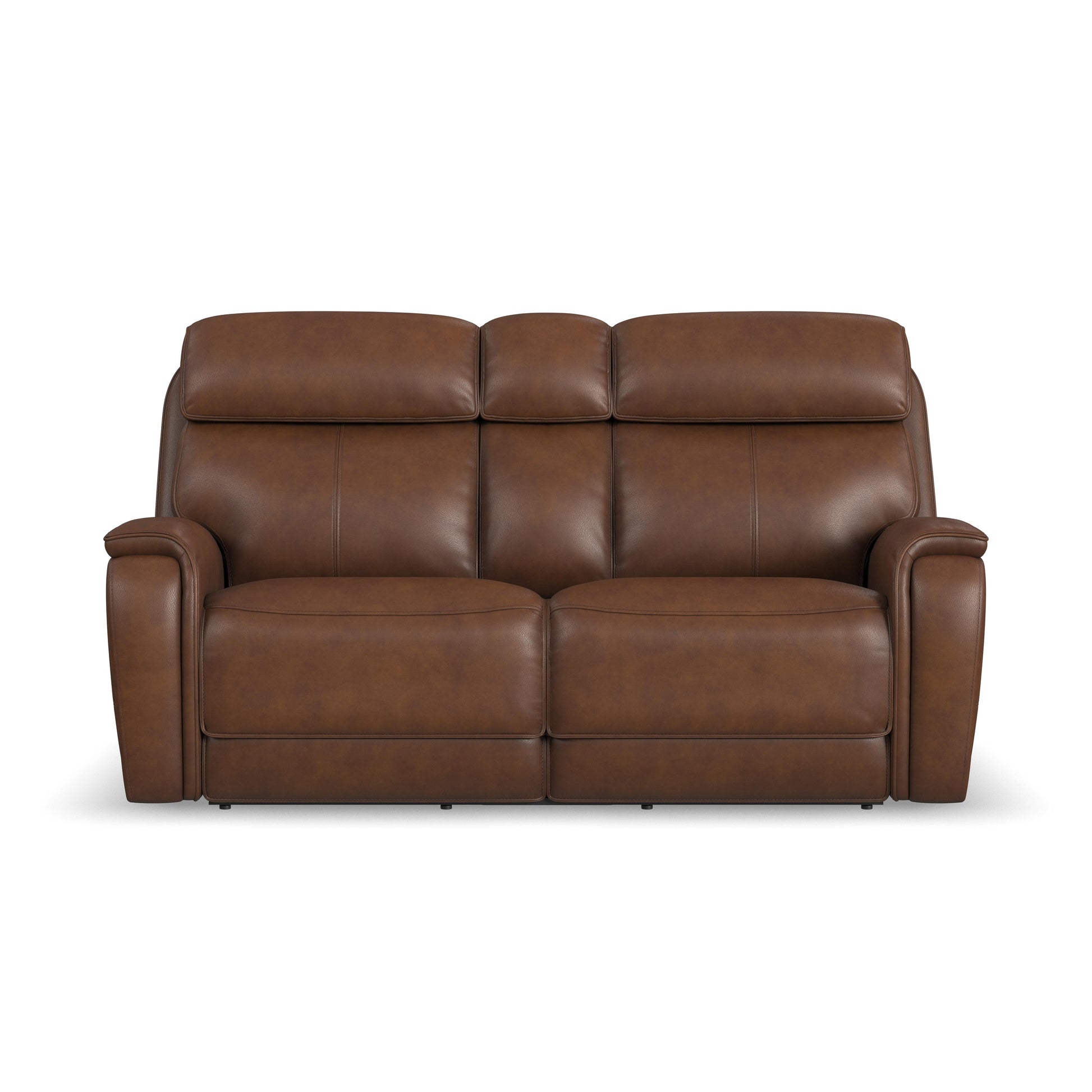 Flexsteel Walker Power Reclining Loveseat w/ Console, Power Headrest & Lumbar