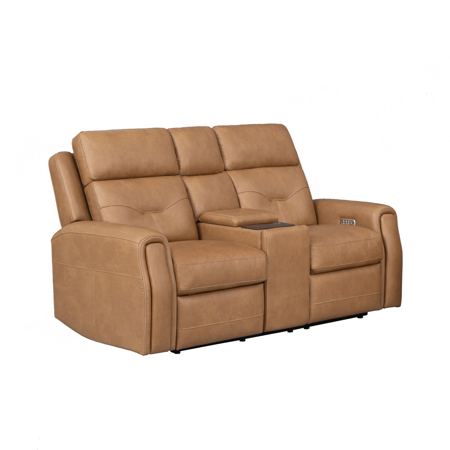 Flexsteel Felix Power Reclining Loveseat with Console, Power Headrest, Lumbar, Heat & Massage
