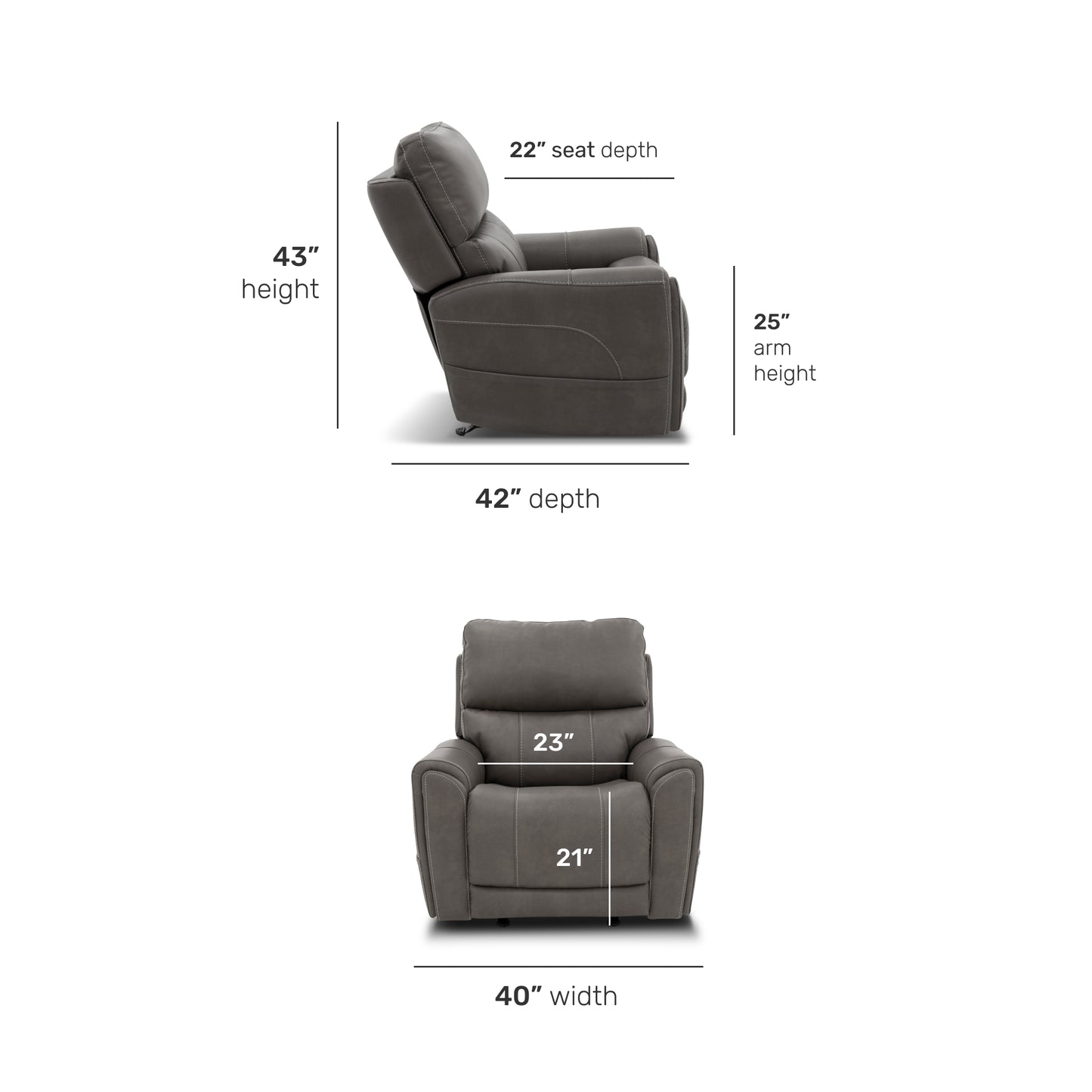 Flexsteel Carter Power Rocking Recliner with Power Headrest, Lumbar, Heat & Massage