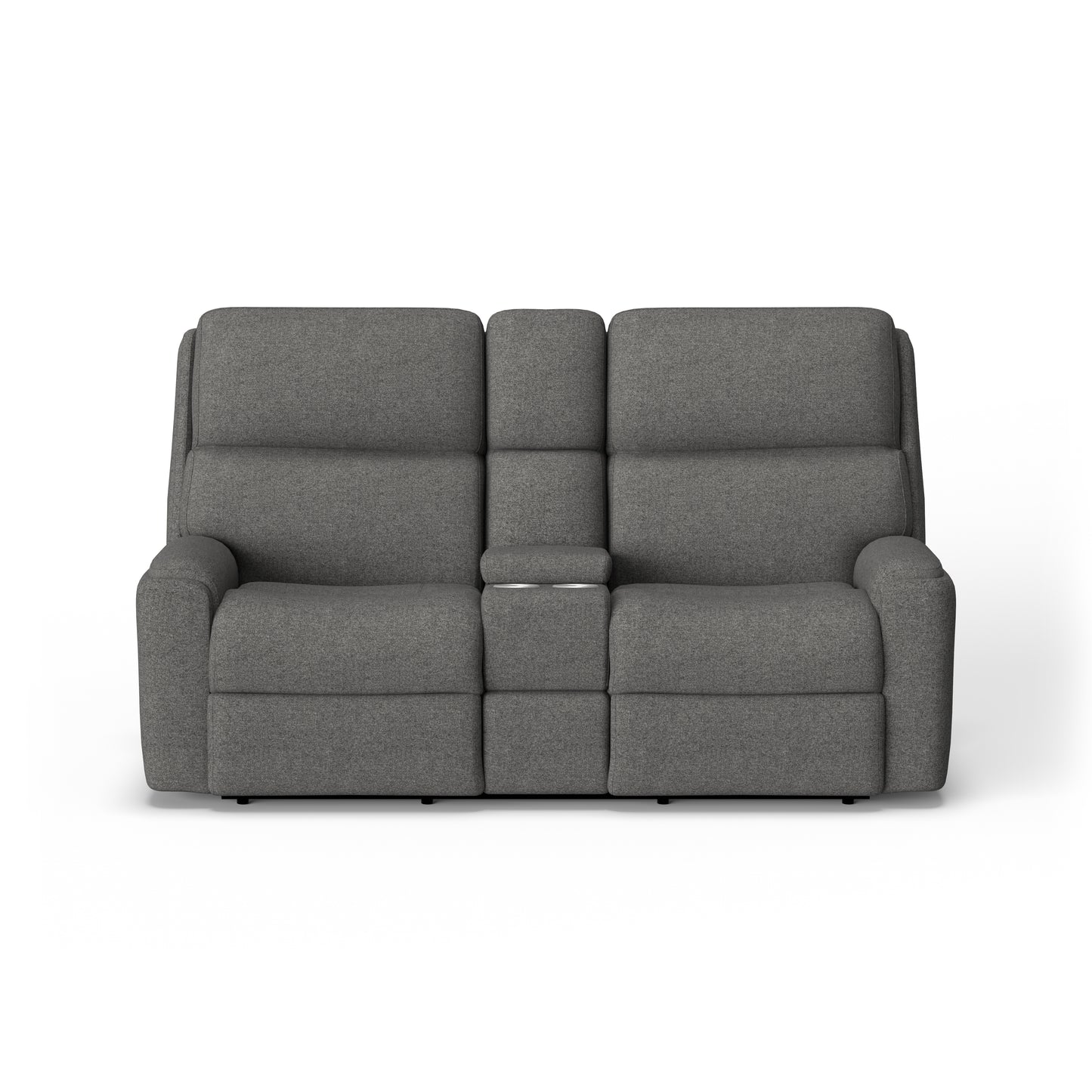 Flexsteel Rio Power Reclining Loveseat with Console & Power Headrests