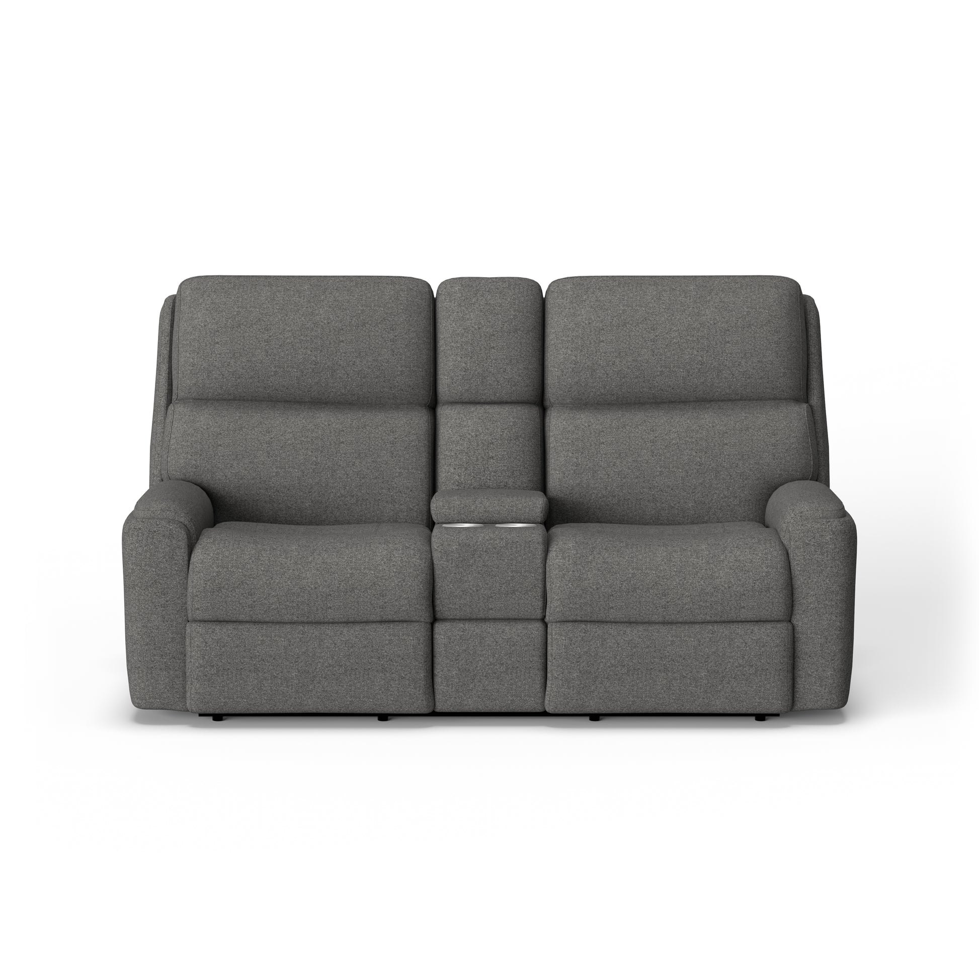 Flexsteel Rio Power Reclining Loveseat with Console & Power Headrests