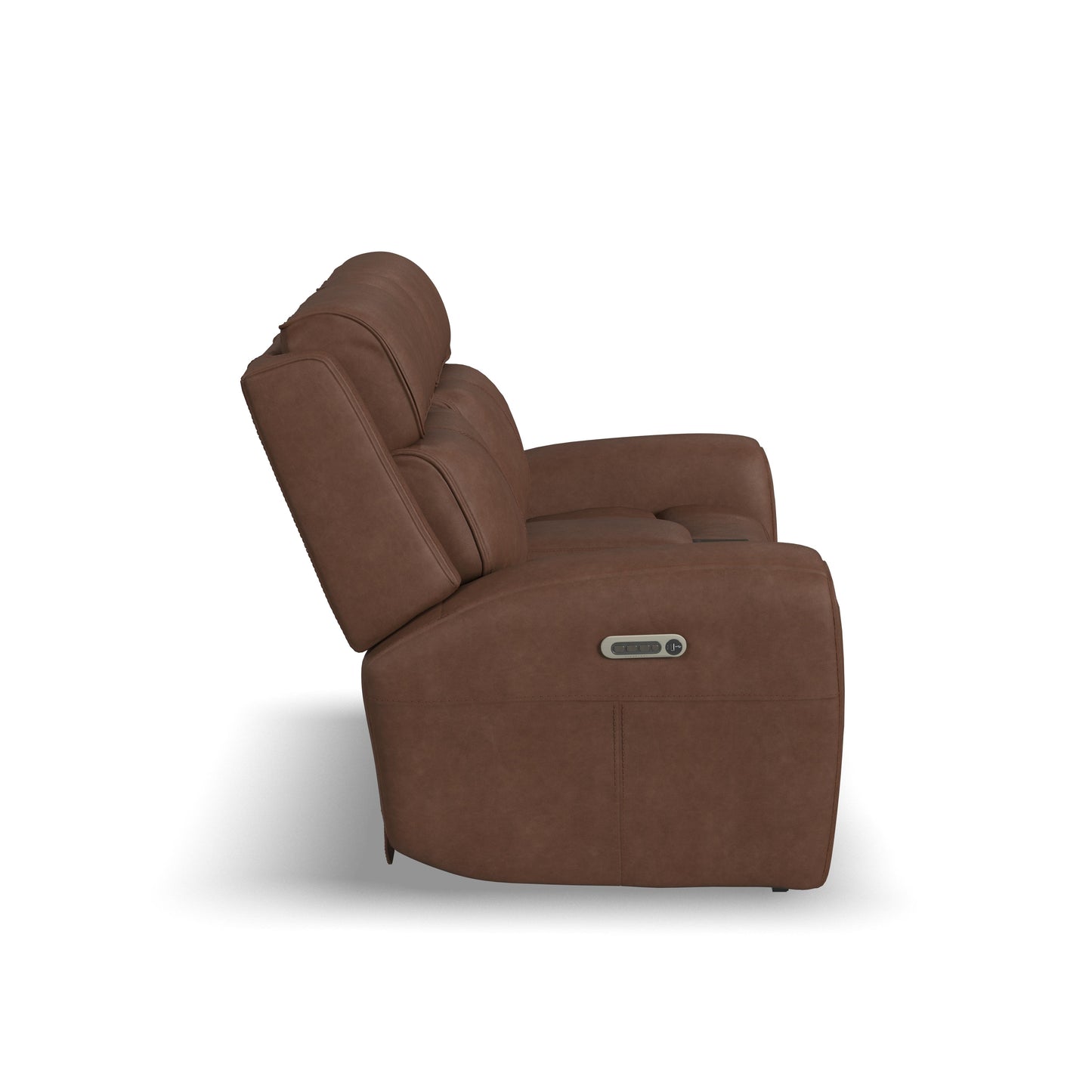 Flexsteel Warren Power Reclining Loveseat with Console, Power Headrest & Lumbar