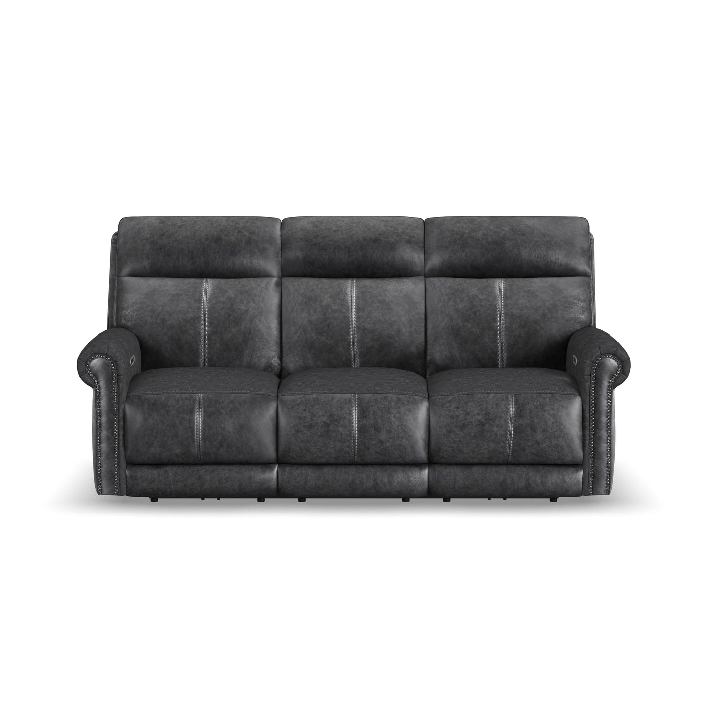 Flexsteel Alexander Power Reclining Sofa with Console, Power Headrest & Lumbar