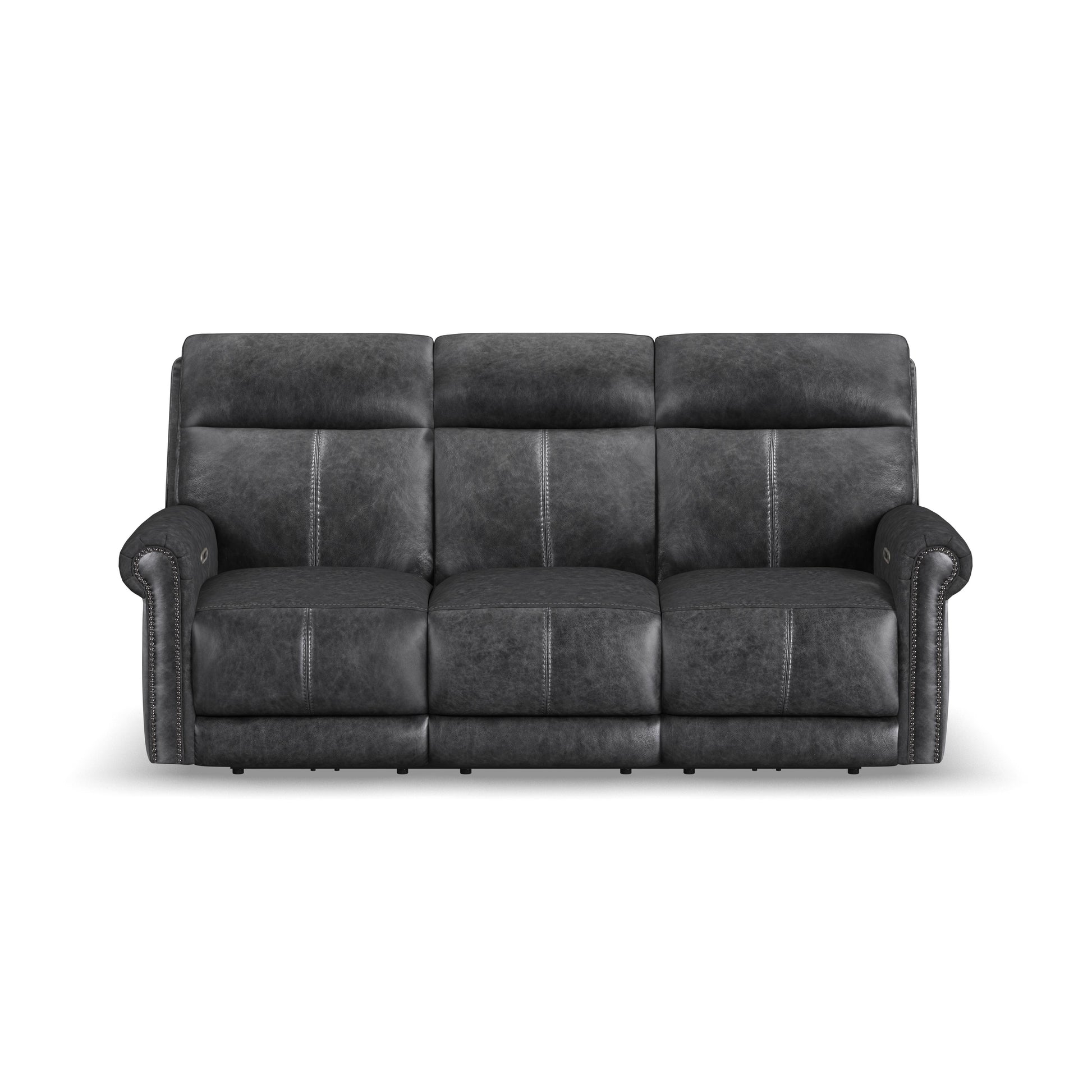 Flexsteel Alexander Power Reclining Sofa with Console, Power Headrest & Lumbar