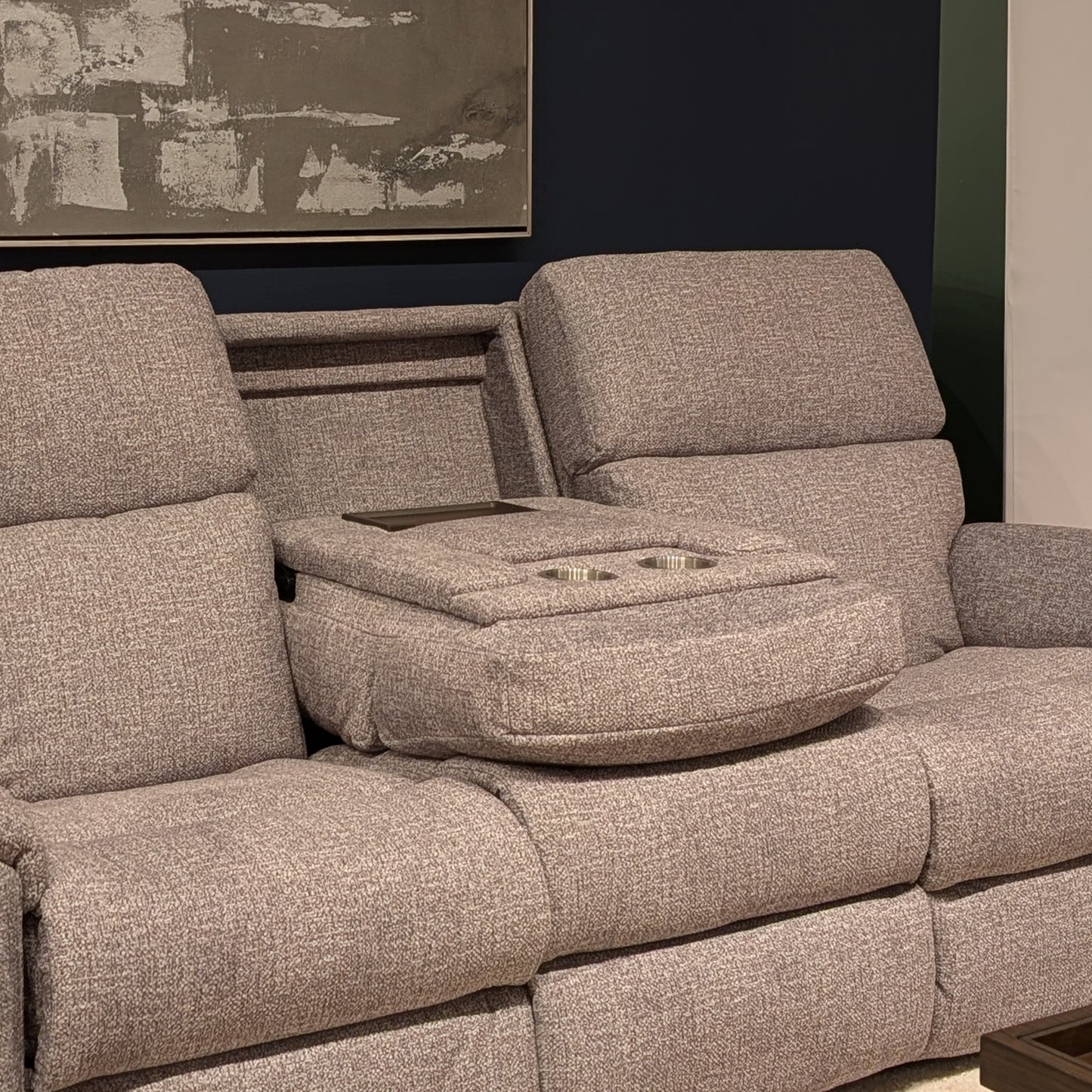 Flexsteel Porter Power Reclining Sofa with Console, Power Headrest, & Lumbar