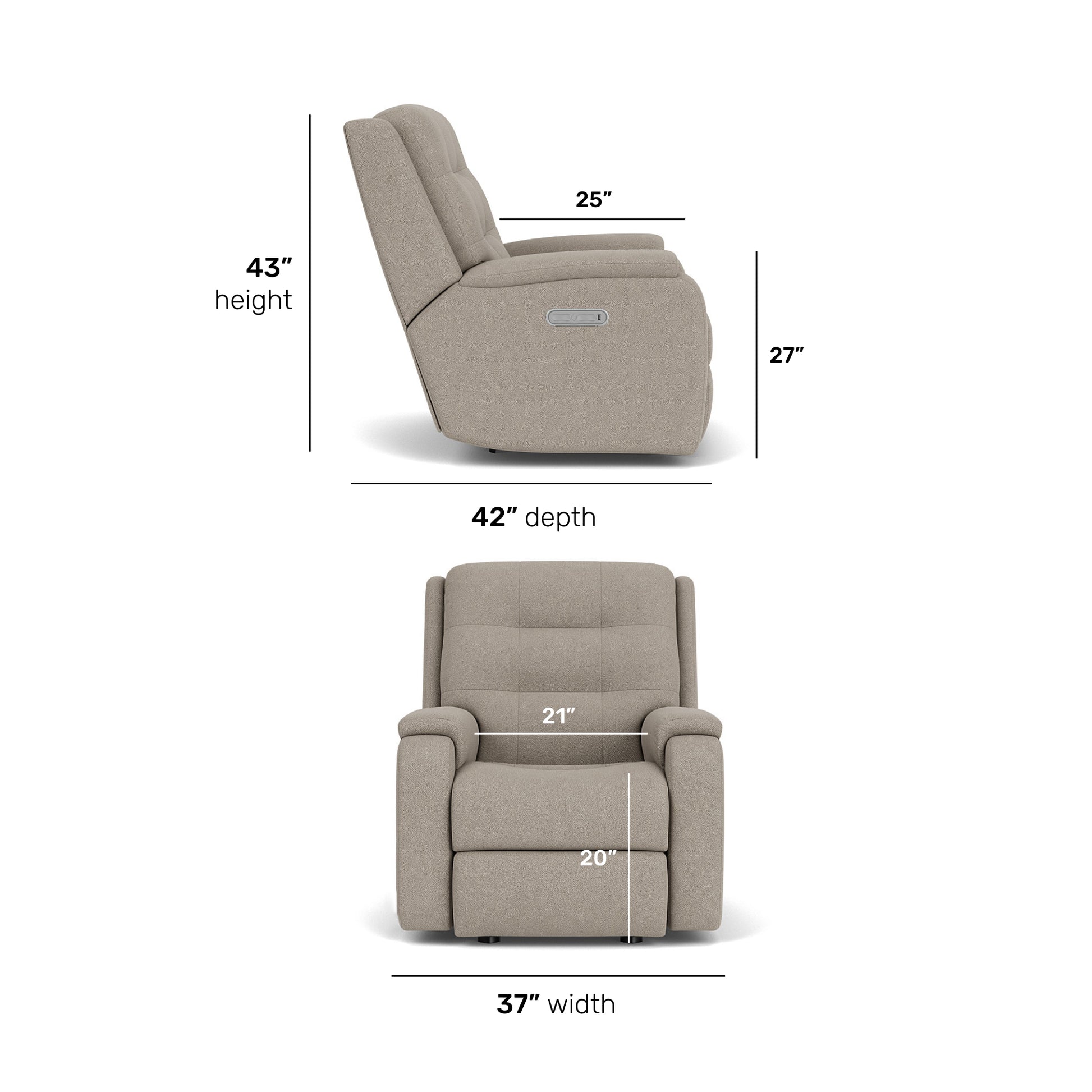 Flexsteel Arlo Power Rocking Recliner with Power Headrest