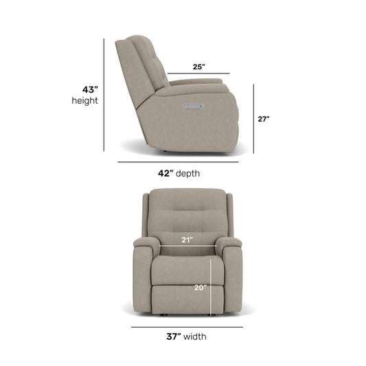 Arlo Power Rocking Recliner - Fossil