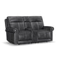 Flexsteel Alexander Power Reclining Loveseat with Console, Power Headrest & Lumbar