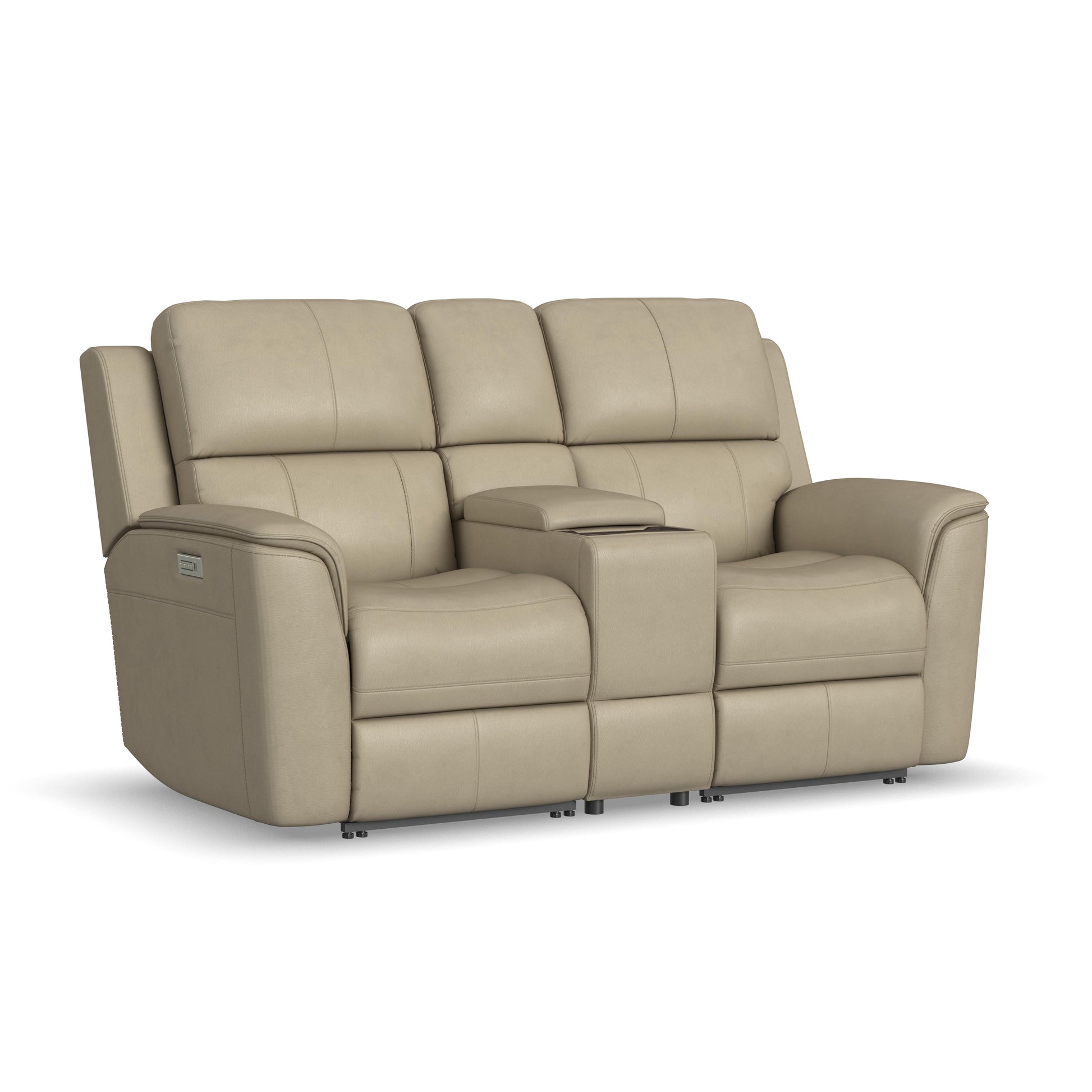 Flexsteel Henry Power Reclining Loveseat with Console & Power Headrests & Lumbar