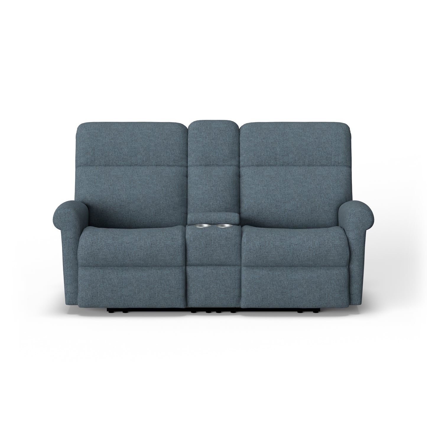 Flexsteel Davis Power Reclining Loveseat with Console & Power Headrests