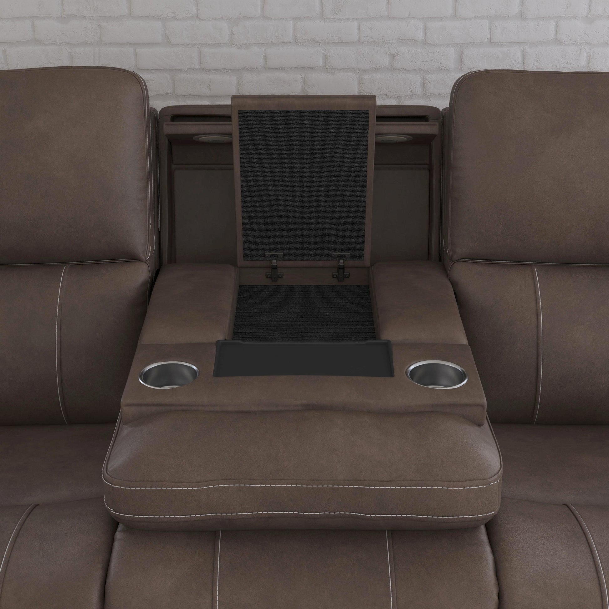 Flexsteel Carter Power Reclining Sofa with Console & Power Headrests & Lumbar