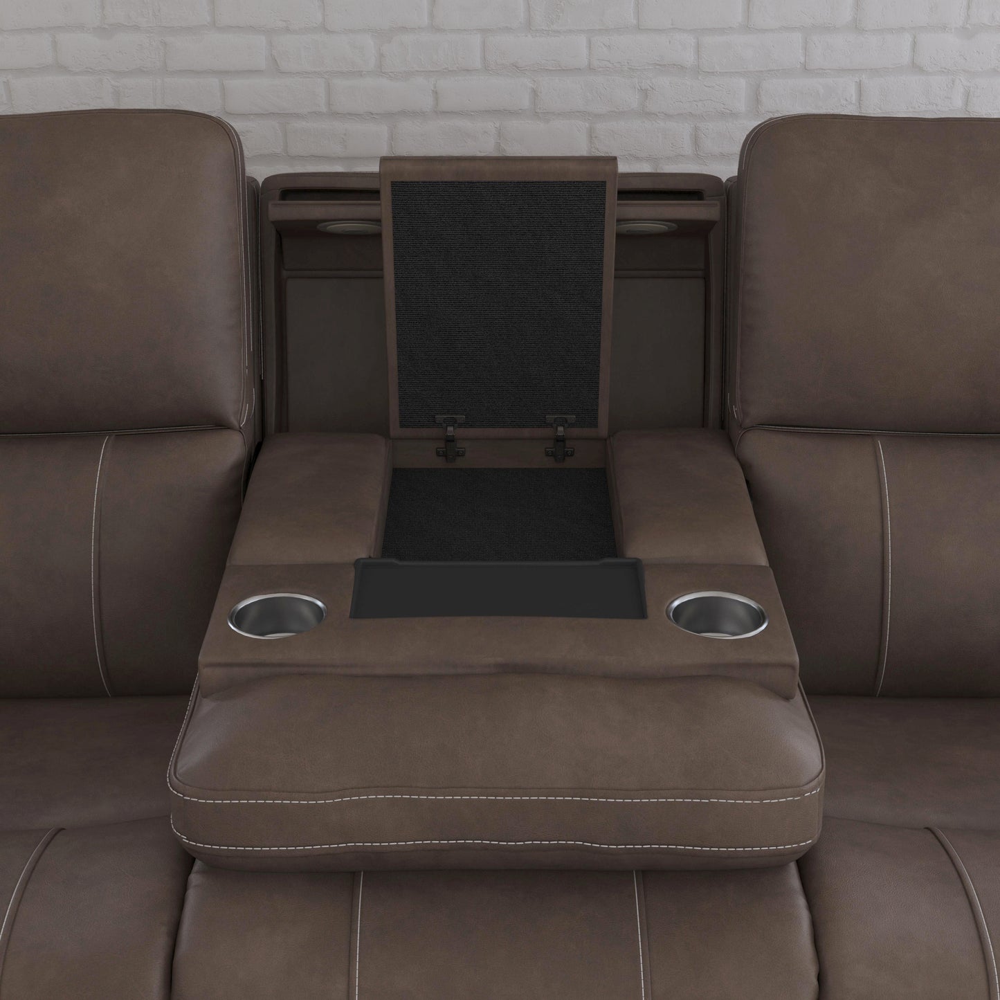 Flexsteel Carter Power Reclining Sofa with Console & Power Headrests & Lumbar