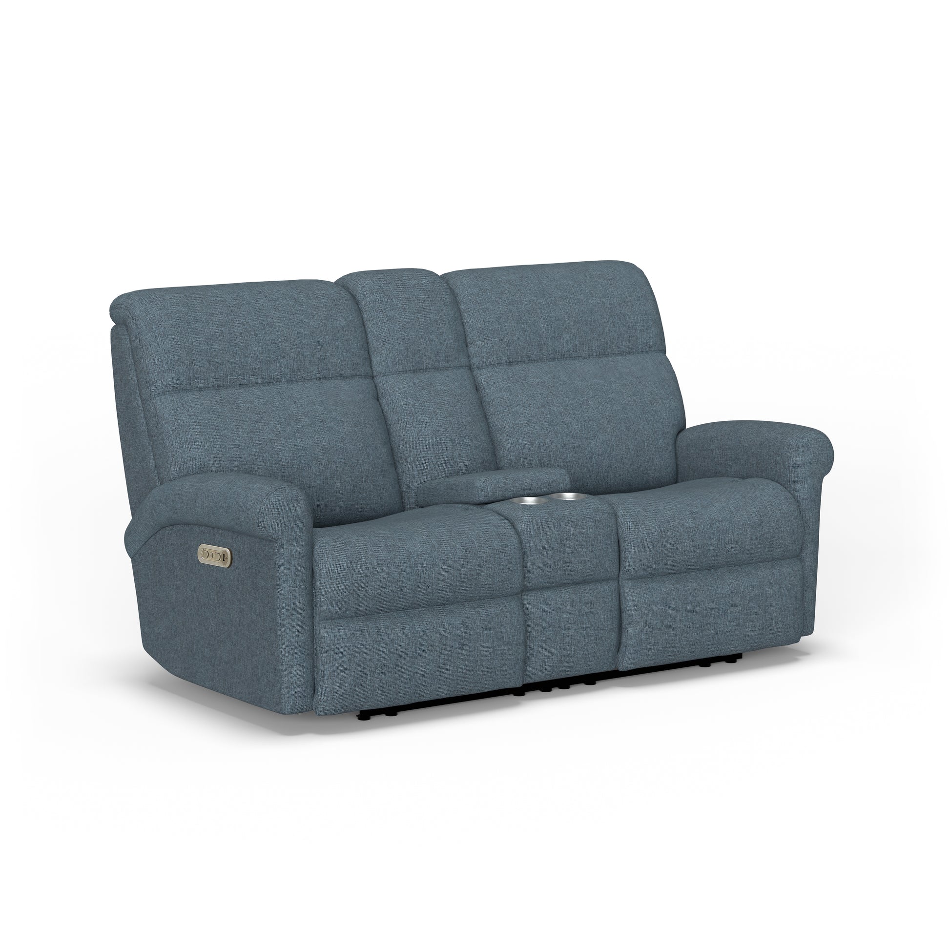Flexsteel Davis Power Reclining Loveseat with Console & Power Headrests