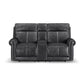 Flexsteel Alexander Power Reclining Loveseat with Console, Power Headrest & Lumbar