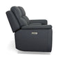 Flexsteel Sawyer Leather Pwr Recl Loveseat w/ Console, Pwr Hdrsts, Lumbar
