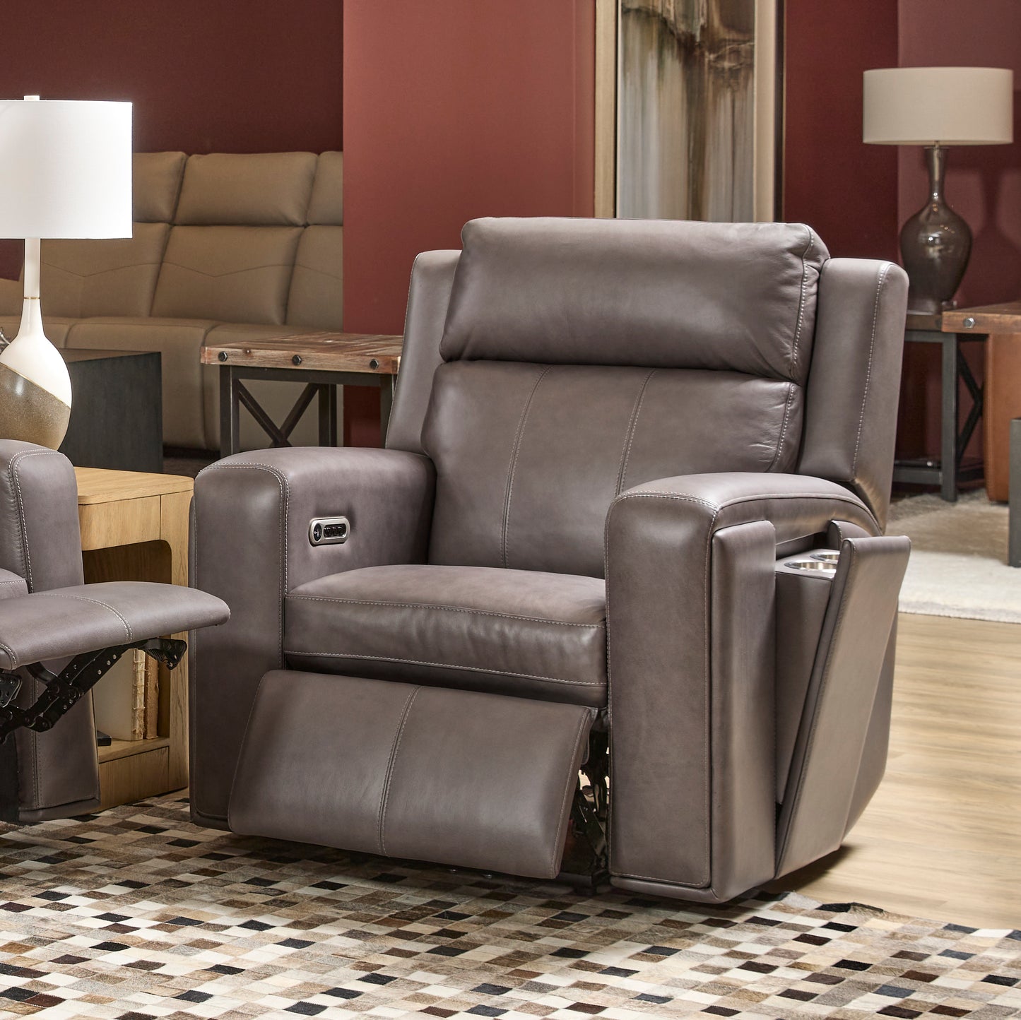 Flexsteel Wyatt Power Recliner with Power Headrest & Lumbar