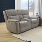 Porter Power Reclining Loveseat with Console, Power Headrest, & Lumbar - Timber