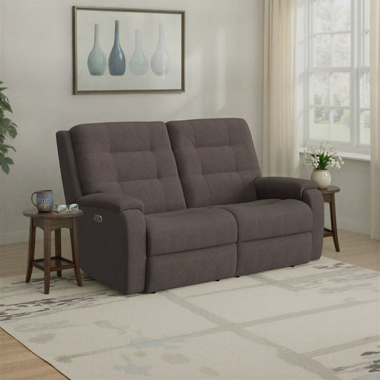 Flexsteel Arlo Power Reclining Loveseat with Power Headrest & Lumbar