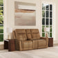 Flexsteel Ranger Power Reclining Loveseat with Console, Power Headrest, Lumbar, Heat & Massage