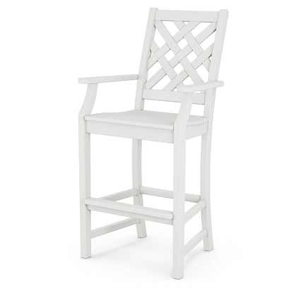 white Wovendale Bar Arm Chair