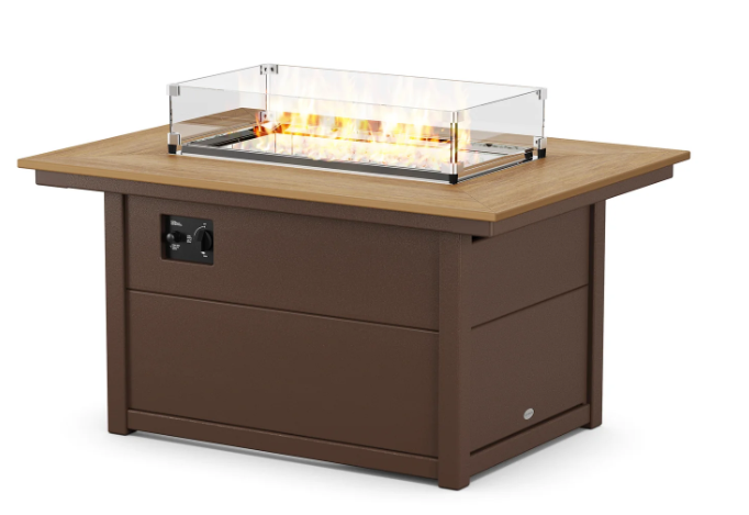 Rectangle 34" x 46" Fire Pit Table Two Tone