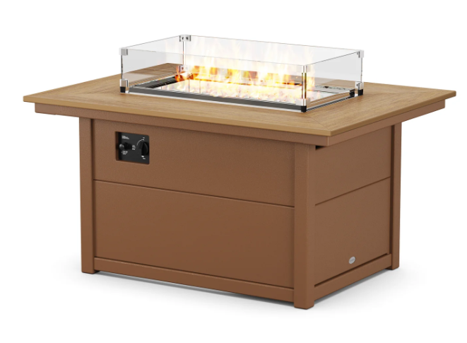 Rectangle 34" x 46" Fire Pit Table Two Tone