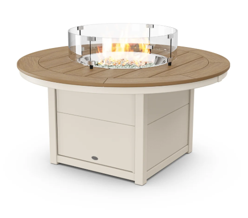 Round 48" Fire Pit Table Two Tone