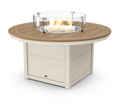 Round 48" Fire Pit Table Two Tone