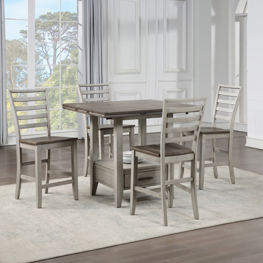 Abacus 5pc Drop-Leaf Counter Dining Set