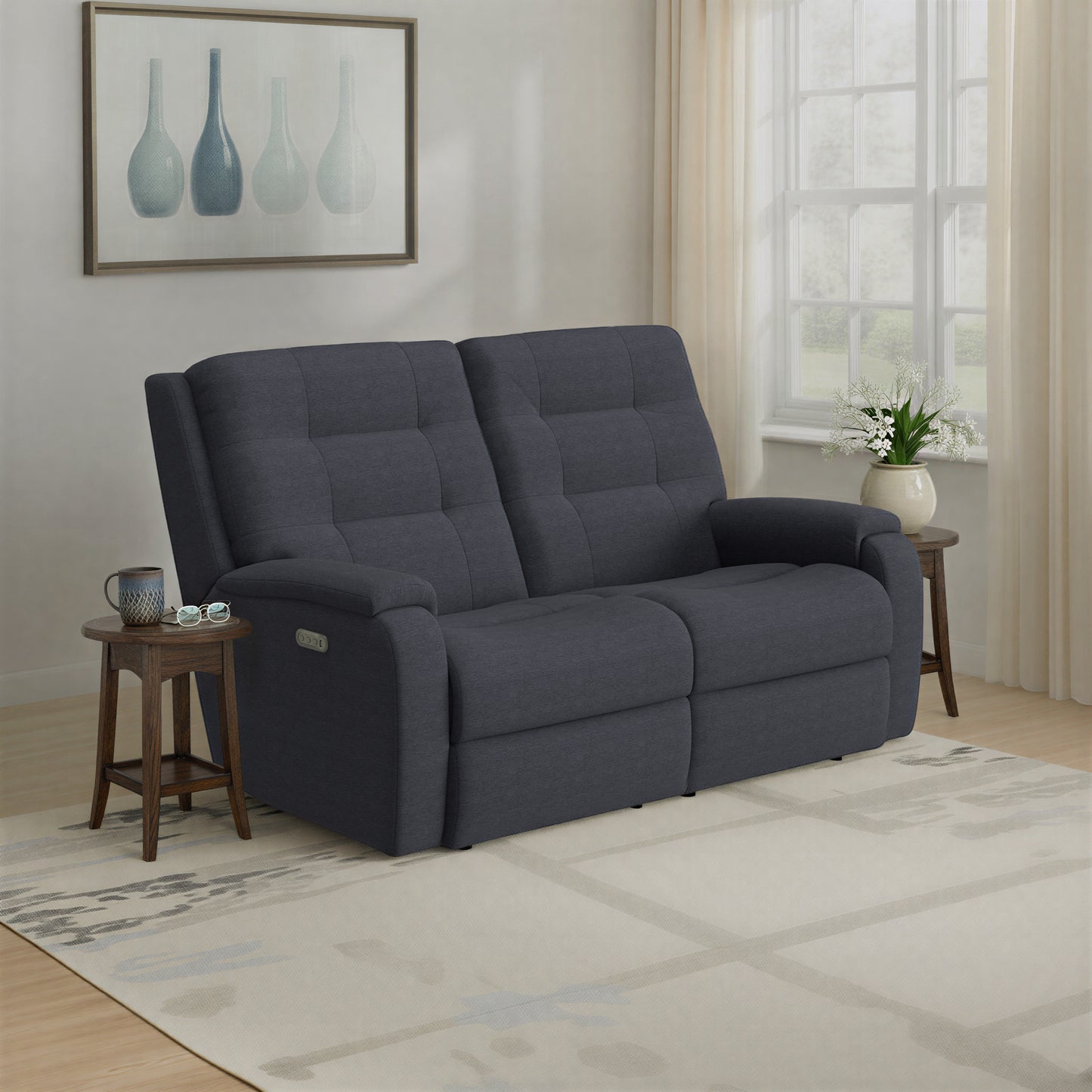Flexsteel Arlo Power Reclining Loveseat with Power Headrest & Lumbar